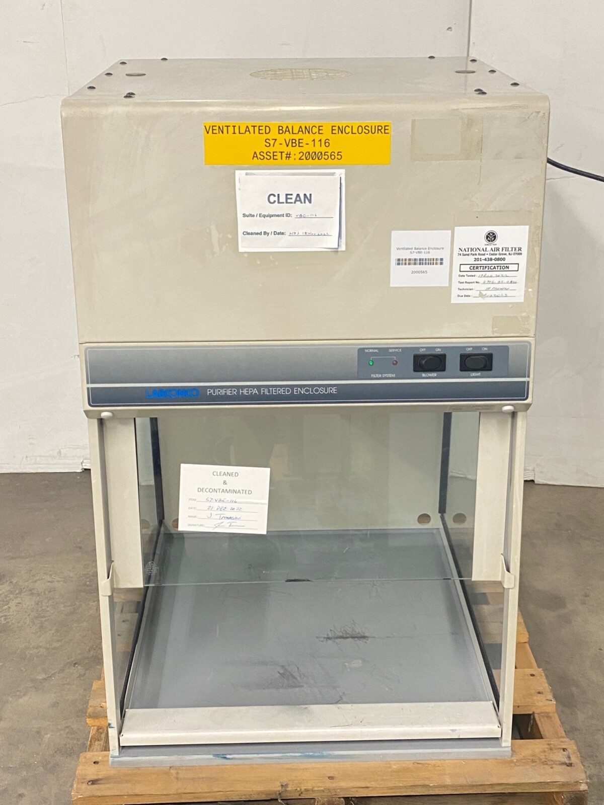 Labconco 37200-00 Purifier HEPA Filtered Enclosure, 2' Lab Hood Safety Cabinet