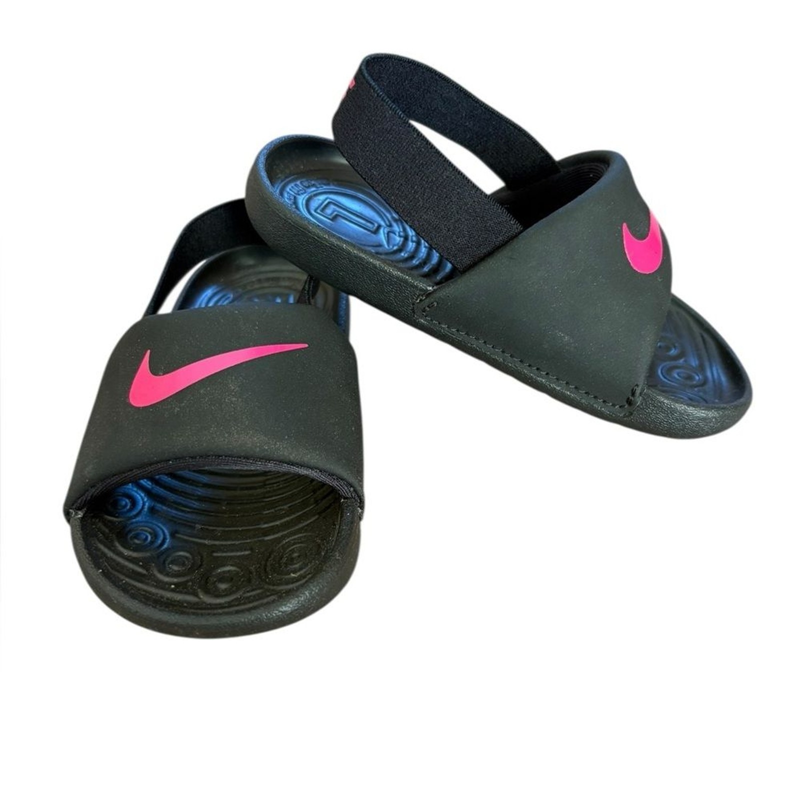 Nike Kawa Slides Sandals Black Vivid Pink US Toddler Size 7 BV1094-008