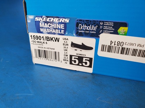 Skechers Go Walk 5 Schwarz Weiß Damen Sneaker Mesh Gr. 5,5 Schuhe 15901-BKW - Bild 4 von 9