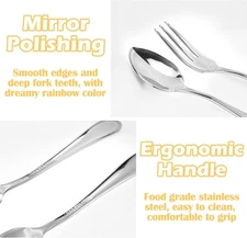 12 Pcs Dessert Forks And Spoons Silverware Set Stainless Steel Mini Small