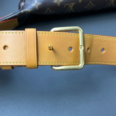 Auth LV Microchip Rush Monogram Waist Bag Orange Strap Gold HD Adj