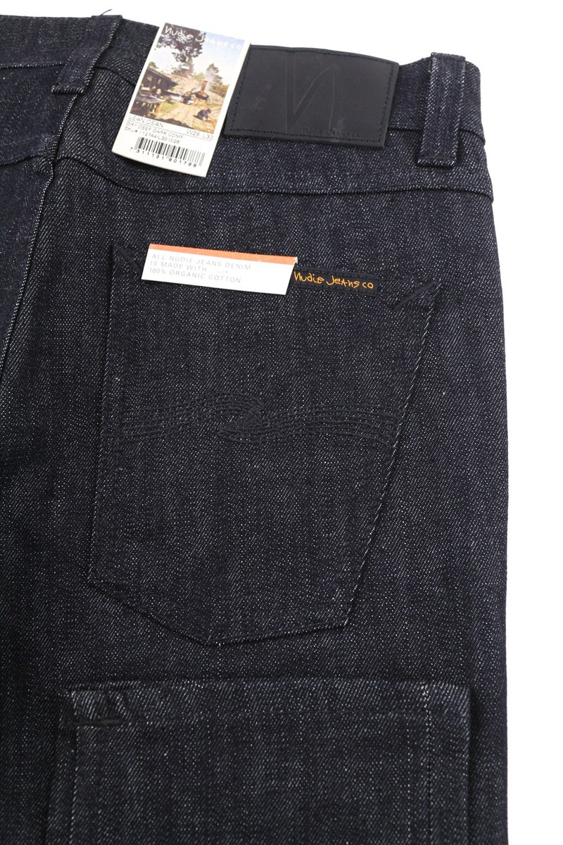 NUDIE Lean Dean Men Jeans W28/L30 Dry Deep Dark Comf Organic 