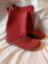 Nwot Born Size 6.5 Red Slouch Boots Calf 1807 Leather Slip On