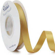Gold Double Faced Satin Ribbon,1/2 Inch X Continuous 25 Yards,Use for Craft Bows