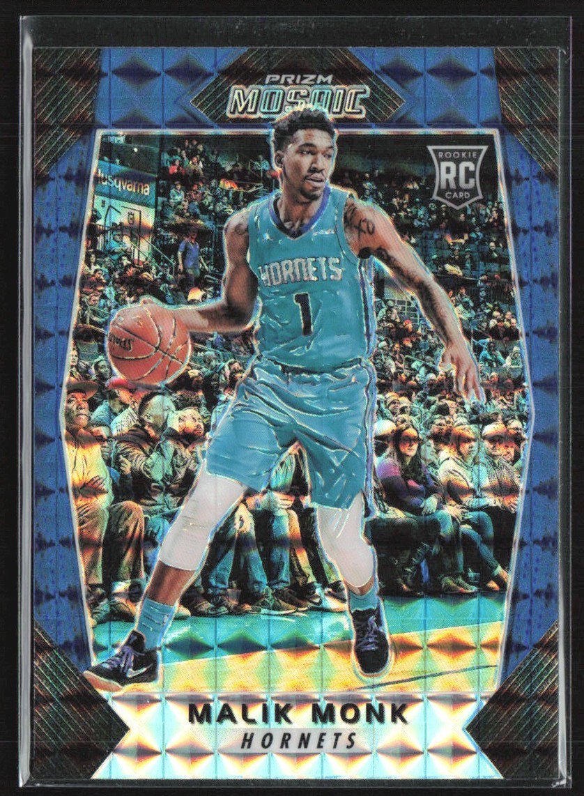 Malik Monk 2017-18 Panini Prizm Blue Mosaic RC #36 Charlotte Hornets