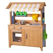Mud Kitchen, Outdoor Mud Kitchen for Kids, Wood Outdoor Play Kitchens with Spoon