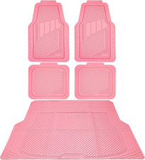 Pink Rubber Floor Mats Full Set With Trunk Cargo Liner For Car Suv Truck