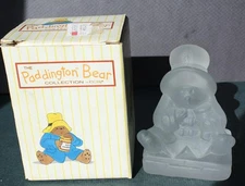 Paddington Bear Heavy Glass Paperweight Paddington Sitting Figurine By Toscany -