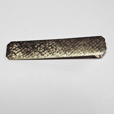 Vintage Lady Ellen Gold Tone Rectangular Textured Hair Clip