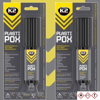 2x K2 PLASTIPOX 25g Epoxy-Plastik Klebstoff Zweikomponentenkleber Kunstoffkleber
