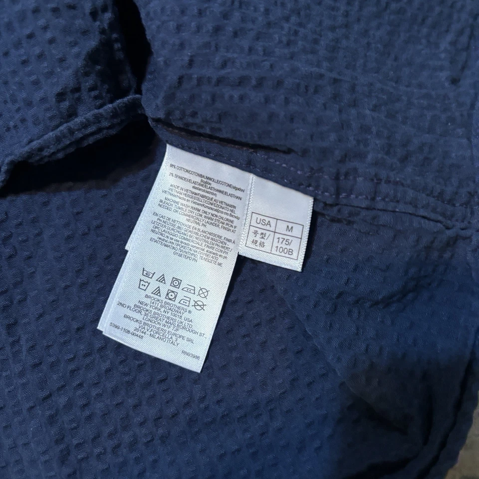 Brooks Brothers Shirt Mens Medium Blue Seersucker Long Sleeve Regent Cotton - Image 4 of 4