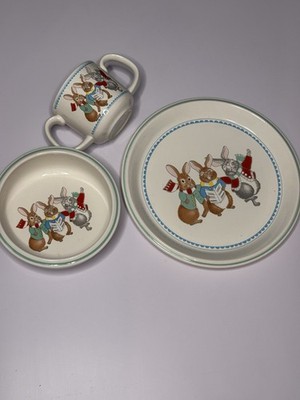 Vintage 1980 Mikasa Do Re Mi  3 Piece Children s Place Setting