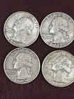 1962-D Washington Quarters 25¢ 90% Silver Coins Lot (Set of 4) Denver Mint