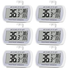 6 Pack Digital Refrigerator Thermometer Fridge Freezer Room Thermometer Water...
