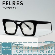 Men Women Black Frame Reading Glasses 4.0 To 6.0 Highly Strength Reader New