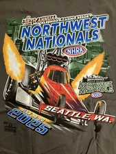 NHRA DRAG RACING OFFICAL 2025 NORTHWEST NATIONALS gray EVENT SHIRT SIZE 2X