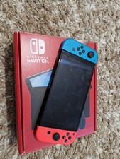 Nintendo Switch OLED 64GB Model Console Black/Neon Red/Neon Blue, 7-inch Screen