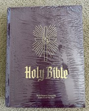 Biblia Familia Reliquia Edición Católica Borgoña Oro Dorado Nuevo Sellado Tapa Dura