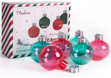 Christmas Ornament Balls for Drink -5Oz Fillable Ornaments Plastic Bulb Booze Ba