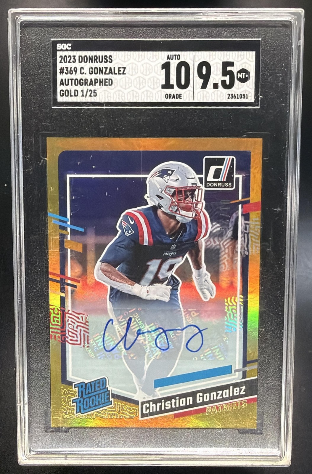 Christian Gonzalez Panini Donruss #369 Autograph-Gold