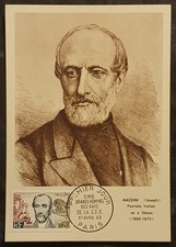 1963 CARTE MAXIMUM CARD 1er JOUR  5 GRANDS HOMMES DE LA CEE  MAZZINI  PARIS  4/5