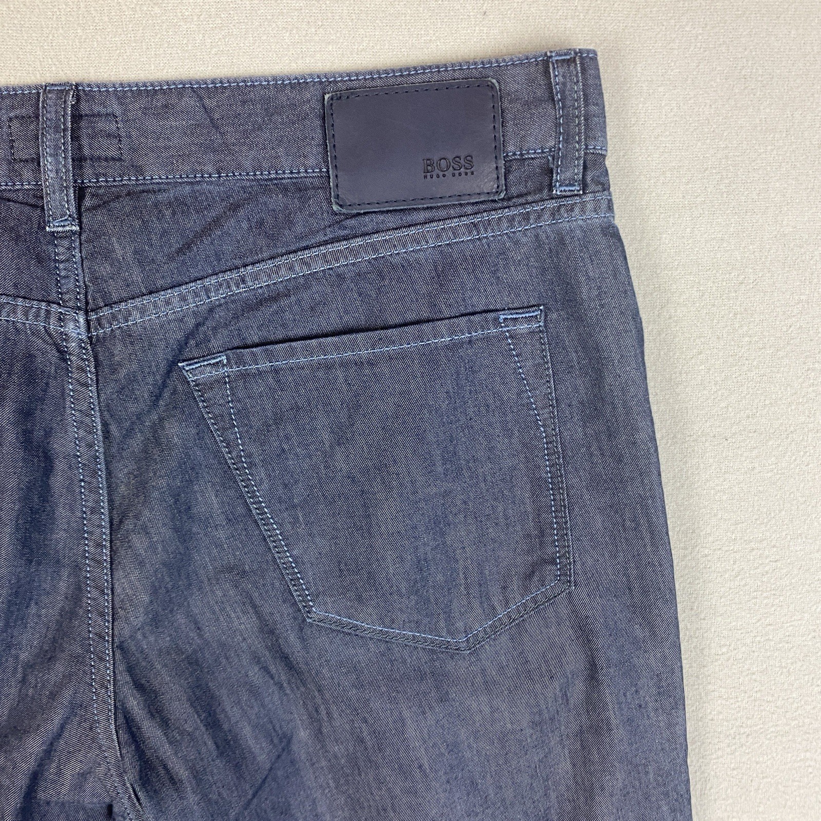 Hugo Boss Maine Trousers Mens W34 L32 Blue Grey Stretch Straight Leg thumbnail 10