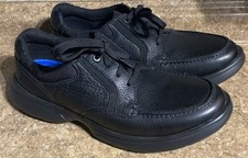 Clarks  Men's 11w Bradley Vibe Comfort Lace-Up Shoe in Black Tumbled Leather