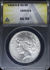 1926-S $1 Peace Silver Dollar ANACS AU 55