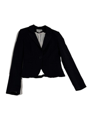 H&M Fitted Blazer 4 Business Professional Career Minimalist Suit Jacket Black 