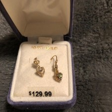 14k Yellow Gold And Mystic Topaz Earrings