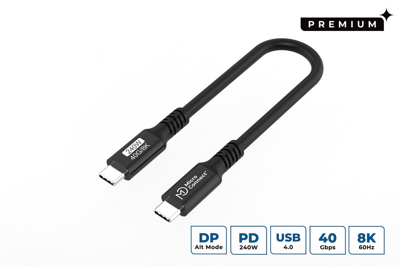 MicroConnect USB4CC015-240W USB-C to USB-C cable 0.15m