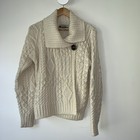 ARAN CRAFTS MERINO WOOL IRELAND CABLE KNIT CARDIGAN S