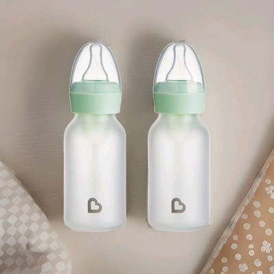 Munchkin Silicone Coated Glass Baby Bottles - Anti-Colic Feeding System - 2 Pack