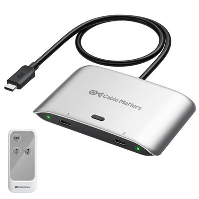 Cable Matters 20Gbps USB C Switch für 2 Computer, 140W PD, bis zu 8K@30Hz auf WLAN