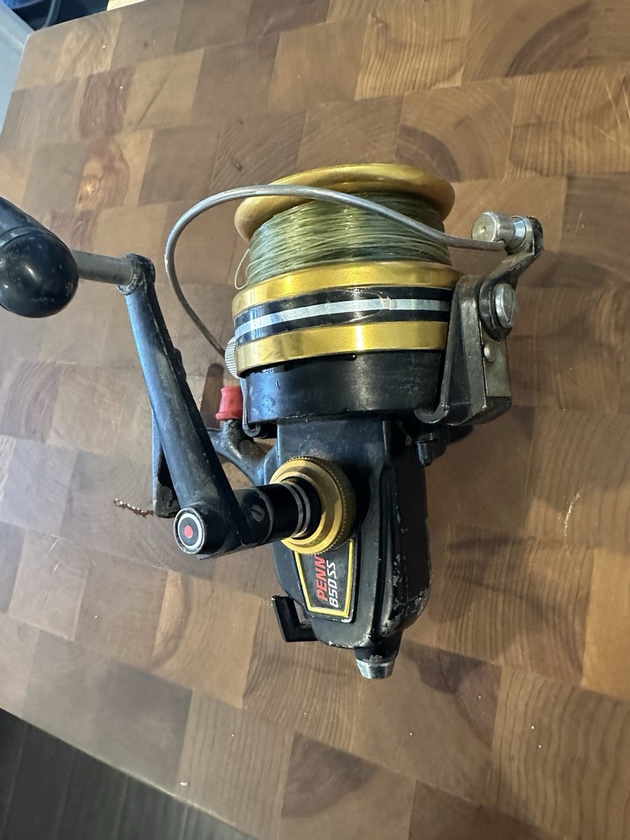HIGH SPEED PENN 850SS スピニングリール 黒と金 Penn 850SS Spinning Reel 4.6:1 Front Drag Anti-Reverse Pre-Spooled