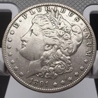 1891  MORGAN SILVER DOLLAR 90% SILVER $1 US COIN  Vf Details.