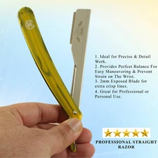 NEW EXPOSED BARBER RAZOR BLADE HOLDER SHAVETTE SALON RASOIR + 10 SHAVING BLADES