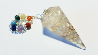 PENDOLO ELEMENTI IN CRISTALLO DI ROCCA E ARGENTO - Il Crogiuolo - Foto 6