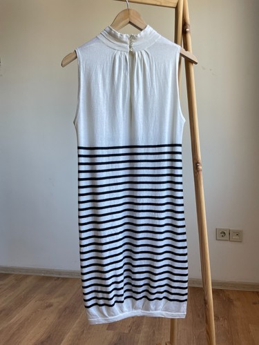 Allude Cashmere Striped Sleeveless Dress Size S - Picture 2 of 7