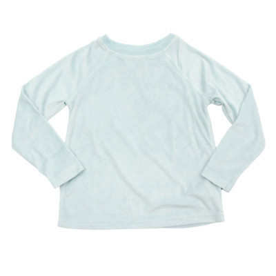 Cat & Jack Boys Size XS 4-5 Cozy Long Raglan Sleeve Pajama Top Light Blue NWD