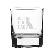 Best Dog Dad Engraved Whisky Tumbler Glass Novelty Glass Gift For Lover Of Dogs