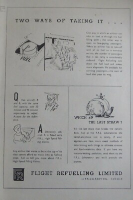 7/1947 PUB FLUG BETANKUNG MALVERN EMPFÄNGER TANKER KRAFTSTOFFBETANKUNG VOL ANZEIGE