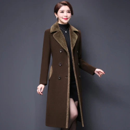 Women's Woolen Coat Autumn and Winter Mid Length Fashion Women's Coat - Picture 5 of 27
