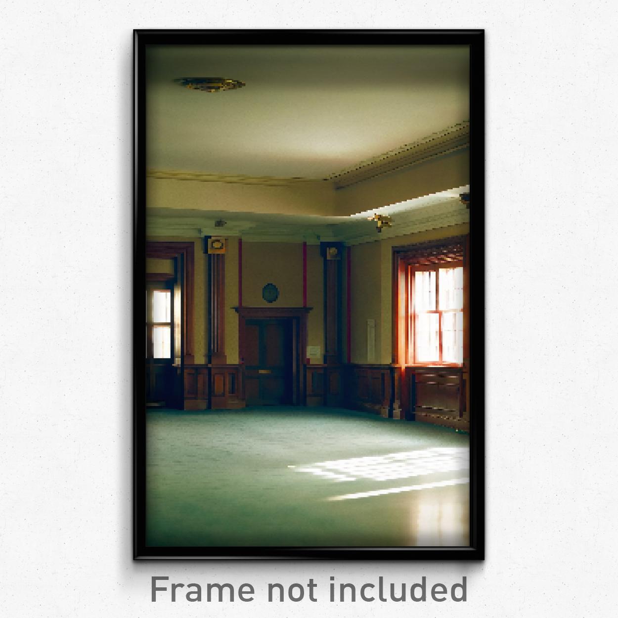 8 Bit Psychedelic Pixel Art Poster - Empty Counting House Video Game Print