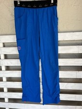 Koi Lite Scrub Cargo Pants Size Medium TALL Slim Fit Elastic Waist Blue
