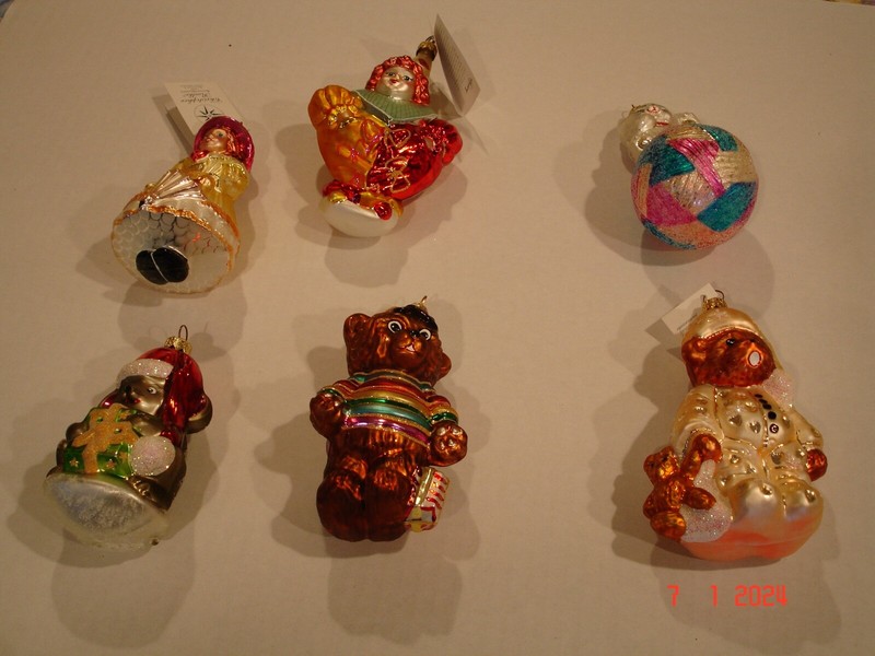 Radko blown glass ornaments, special, all proceeds go to charitable donation