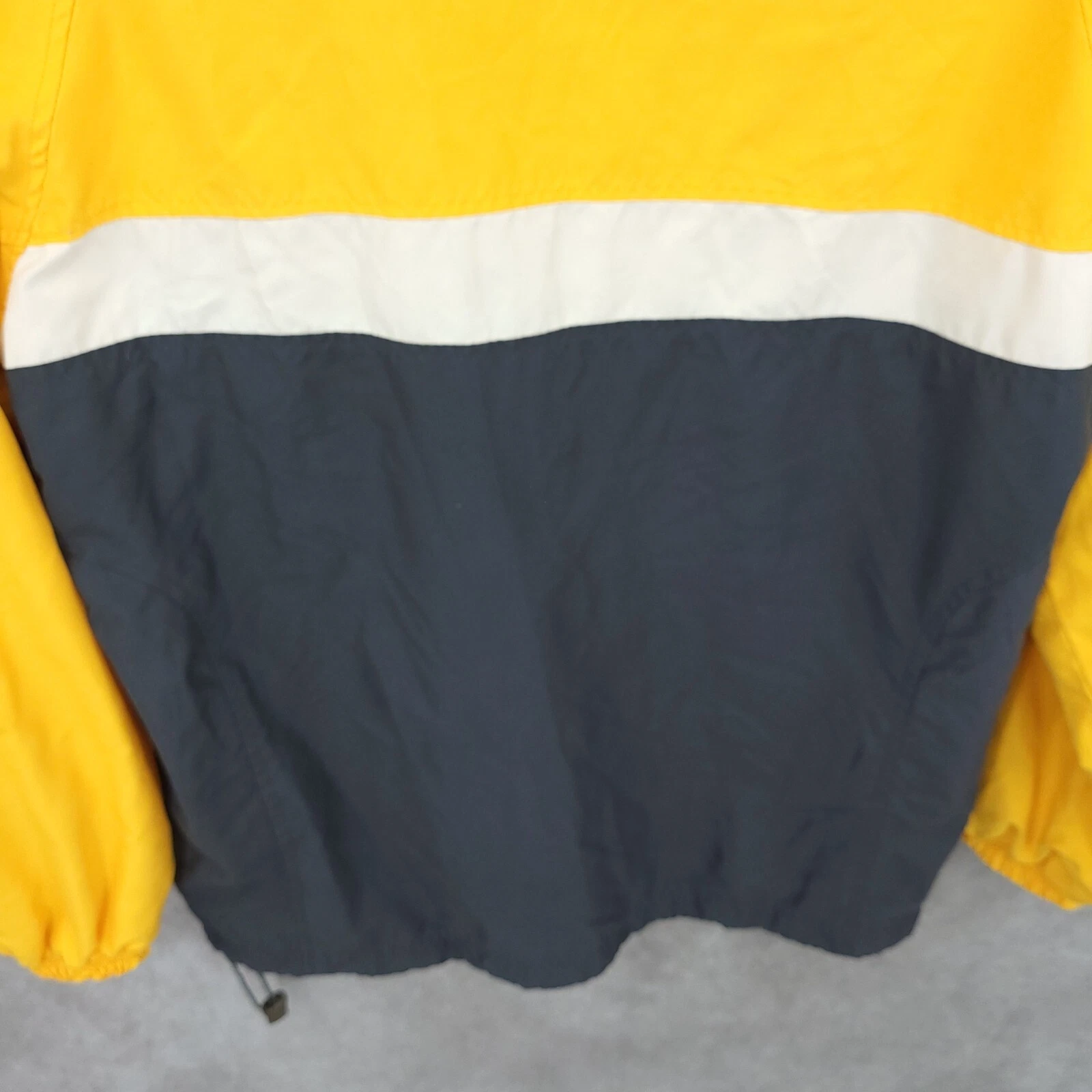 BCG Jacket Mens Medium Yellow Blue Full Zip Waterproof Windbreaker Light Weight - product detail image 6
