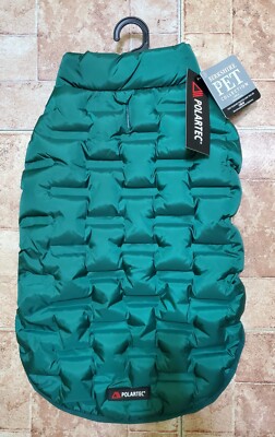 Berkshire Pet Dog Puffer Jacket, Fleece Lined, Green, Polartec Size L or XL New