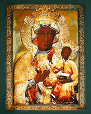 Black Madonna with child  Catholic Icon Our Lady of Czestochowa Obraz