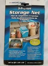 Highland 3 Pocket Storage Net Easy Install For Cars Vans Trucks